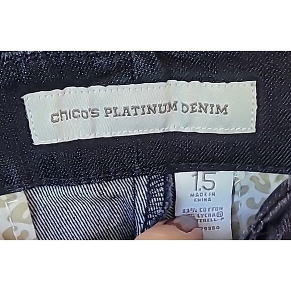 Chico’s Platinum Denim Ultimate Fit Skinny Ankle Jeans 1.5 EUC - Picture 3 of 8